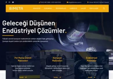 Bimeta mobil web sitesi ekran görüntüsü