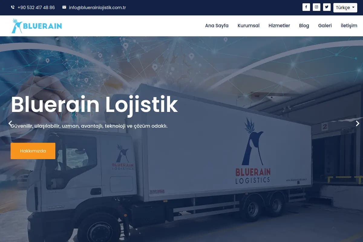 Bluerain Lojistik masaüstü ekran görüntüsü